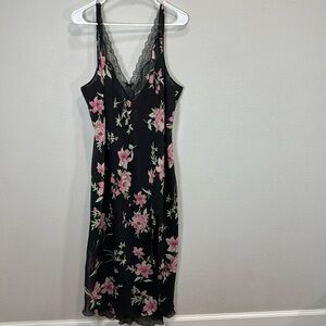 Delicates floral v neck maxi chemise slip night gown